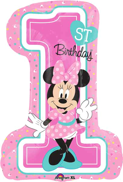 1st Birthday Png Pic - 1st Birthday Minnie Mouse Clipart (600x600), Png Download
