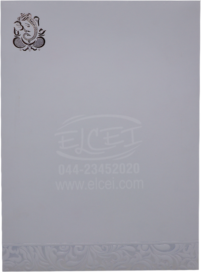 Home Hindu Wedding Cards Classy White Folding Card - Paper Clipart (1624x950), Png Download