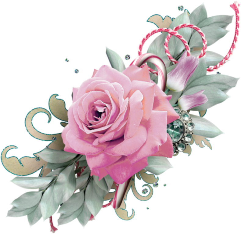 #mq #pink #rose #flower #border - Garden Roses Clipart (1024x1024), Png Download