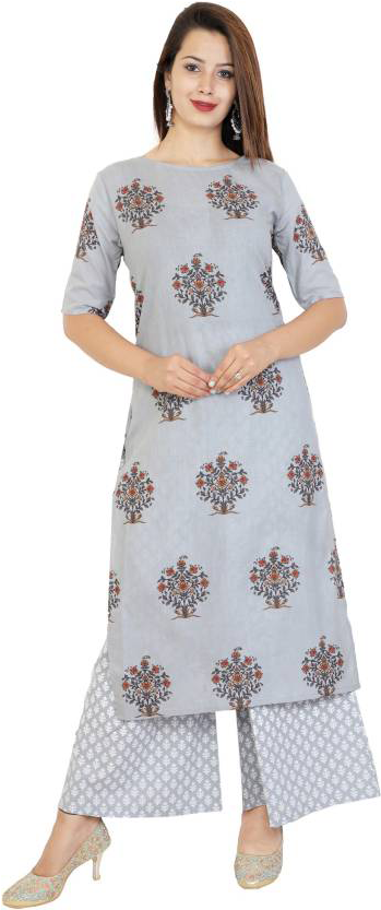 Stylum Casual Floral Print Women's Kurti - Libas Kurti With Palazzo Clipart (832x832), Png Download