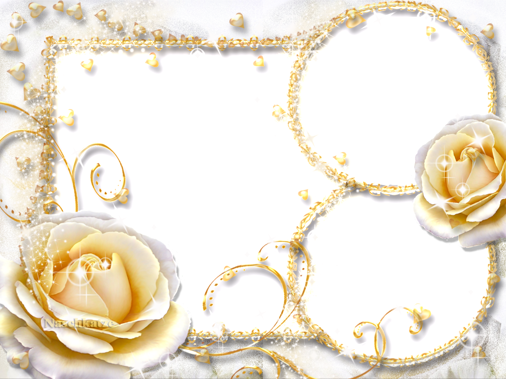 Simple Flowers Frames - Wedding Frame Psd Clipart (1024x768), Png Download