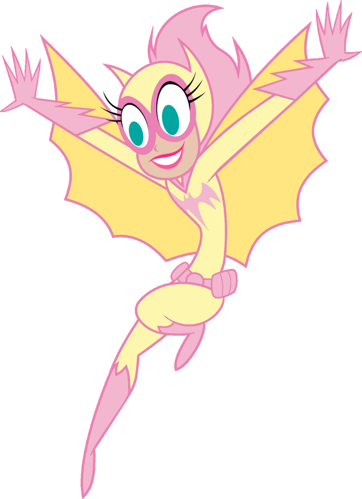 Batgirl, Crossover, Flutterbat, Fluttershy, Safe, Super - Cartoon Clipart (743x1024), Png Download