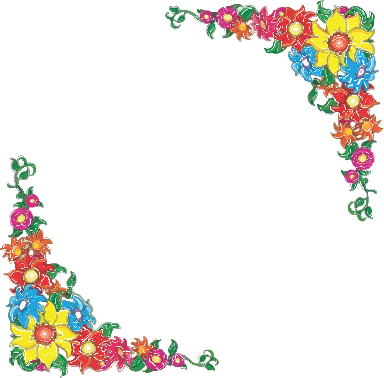Mexican Flower Border Clip Art - Png Download (1280x1262), Png Download
