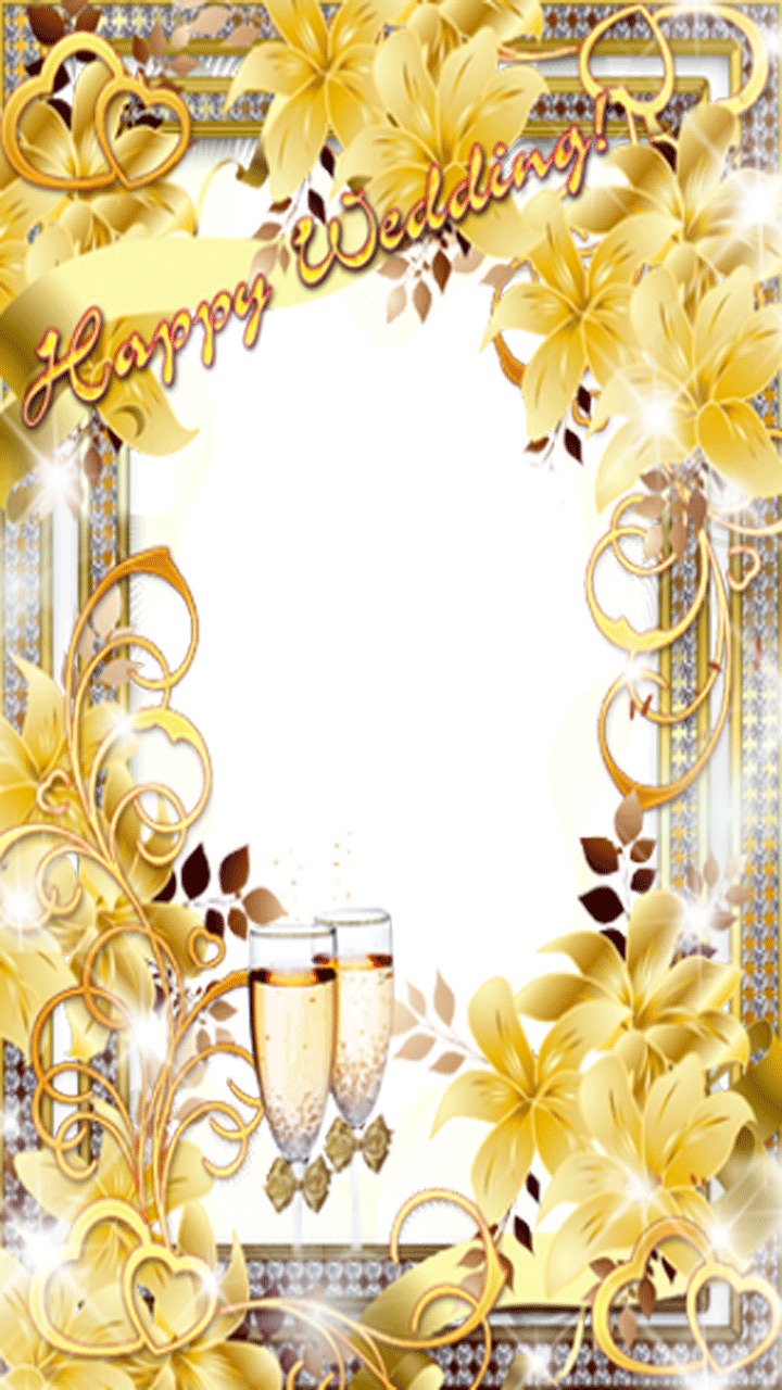 Wedding Photo Frame - Yellow Wedding Png Photo Frame Clipart (720x1280), Png Download