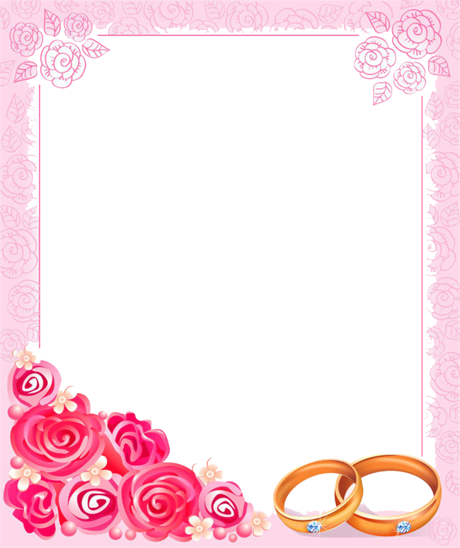 650 X 774 3 - Wedding Border Pink Png Clipart (650x774), Png Download