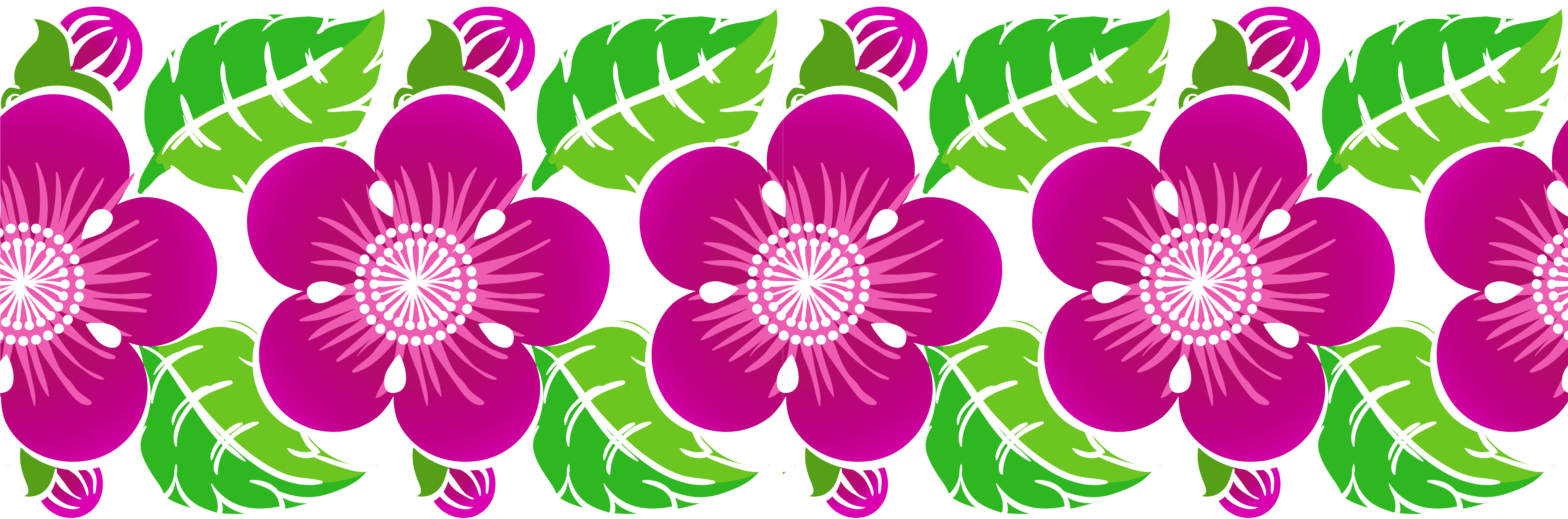 Watercolor Floral Clipart, Digital Flowers Png Flowers Transparent Png (5905x1955), Png Download