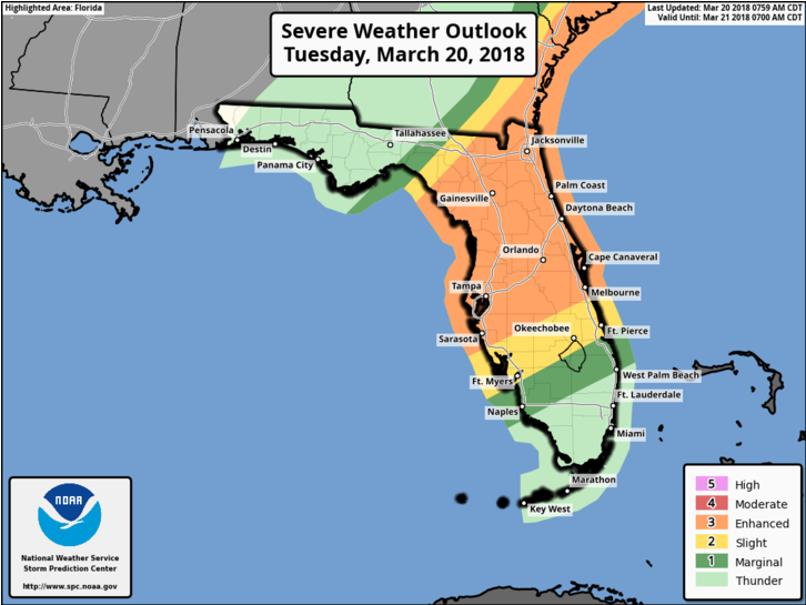 Tornado Watch In Effect For Sarasota, Manatee Counties - Florida Sarasota Weather Clipart (870x580), Png Download