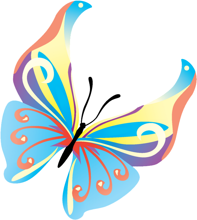 Butterflies Vector Transparent Background Png Mart - Vector Colorful Butterflies Png Clipart (1000x1000), Png Download