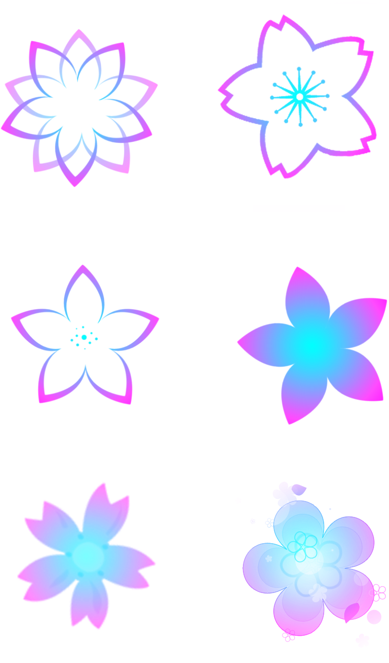 Fantasy Gradient Floral Decorative Elements Dreamy Clipart (1024x1369), Png Download