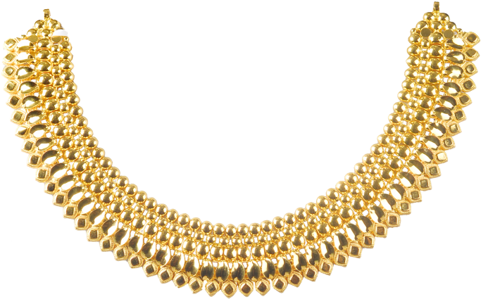 Kerala Design Gold Necklace - Gold Necklace Kerala Design Clipart (700x468), Png Download