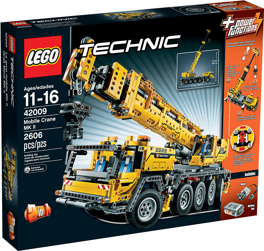 42009 Container Stacker And Truck - Lego Crane Set Clipart (1488x841), Png Download