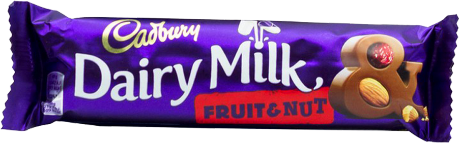 Cadbury Chocolate Dairy Milk Fruit & Nut 49 Gm - Cadbury Dairy Milk Clipart (1000x1000), Png Download