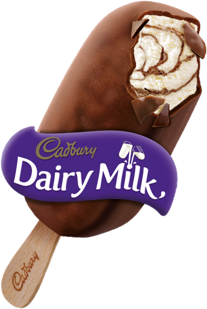 Creamy Vanilla Ice Cream With Cadbury Dairy Milk Chocolate - Cadbury Ice Cream Stick Clipart (673x1004), Png Download