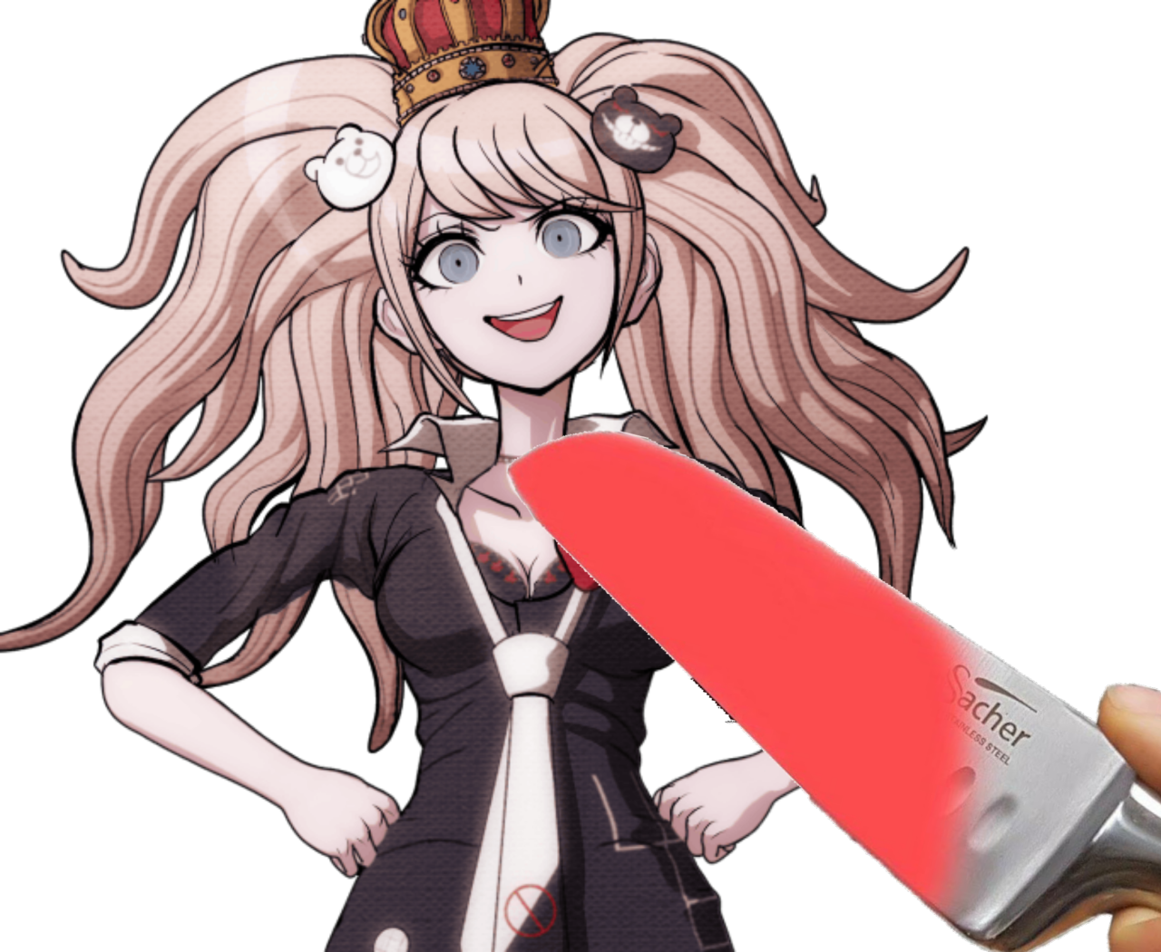 1,000 Degree Knife Vs - Danganronpa Junko Enoshima Sprites Clipart (1280x1050), Png Download