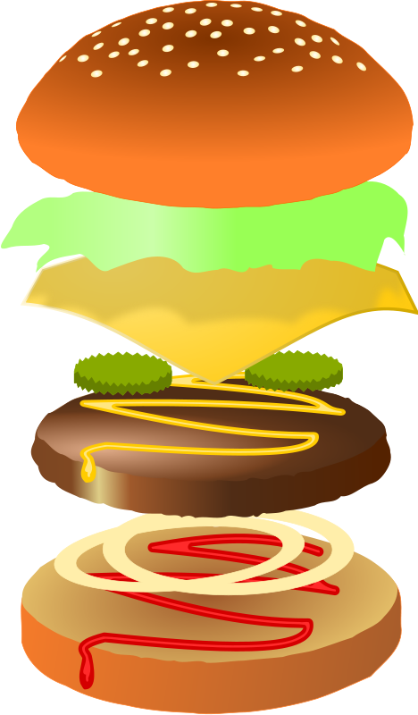 Transparent Library Hamburger Clipart Layer Free On - Making A Burger Clip Art - Png Download (468x800), Png Download