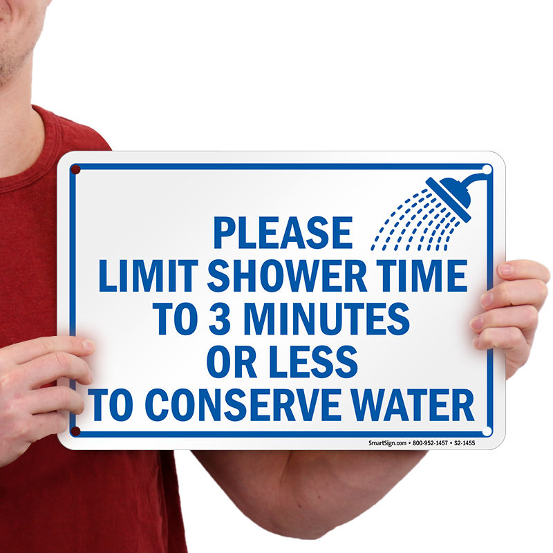 Limit Shower Time To Conserve Water Sign - Sign Clipart (800x800), Png Download