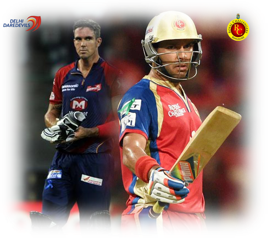 Yuvraj And Pietersen - Limited Overs Cricket Clipart (1108x982), Png Download