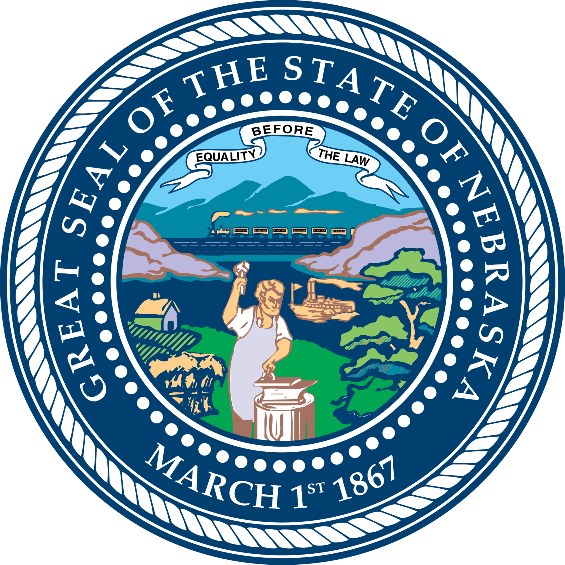 Nebraska State Seal Clipart (1800x1800), Png Download
