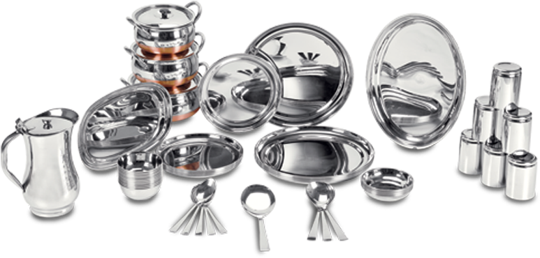 51 Pcs Raj Bhog Dinner Set For Six Persons - Body Jewelry Clipart (800x421), Png Download