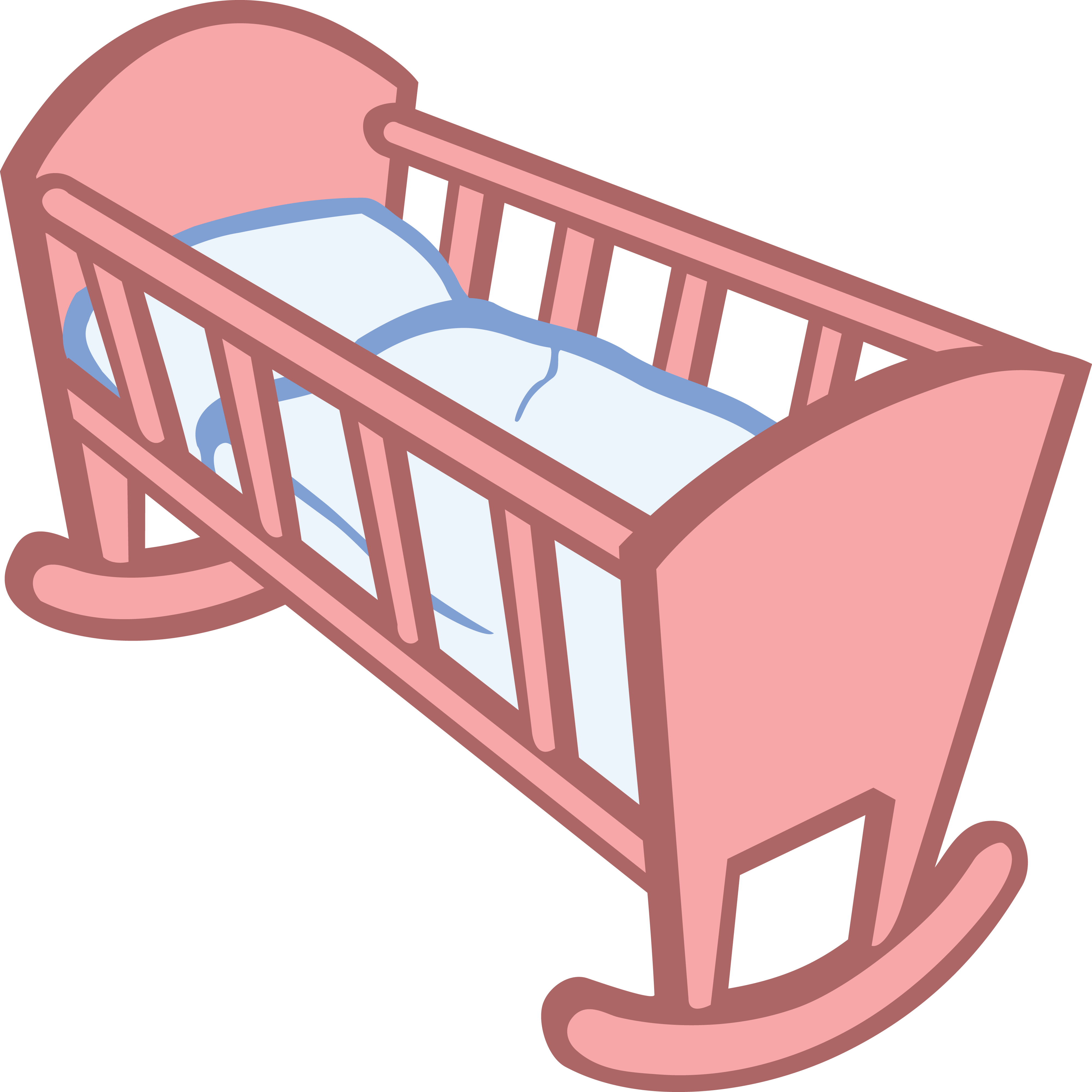 Baby Bedding Cots Infant Clip Art Christmas Baby Transport - Cartoon Baby In Cradle Drawing - Png Download (750x750), Png Download