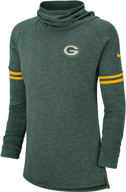 Green Bay Packers Ladies Long Sleeve Funnel Top - Nike Clipart (700x700), Png Download