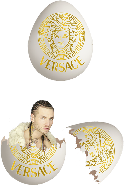 Hip Hop Myart Egg Transparent Versace Riff Raff Aesthetic - Versace Clipart (500x750), Png Download