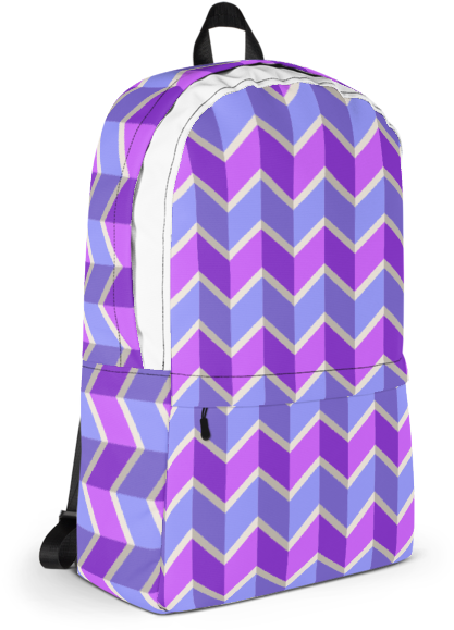 Blue And Purple Chevron Pattern Backpack - Backpack Clipart (600x600), Png Download