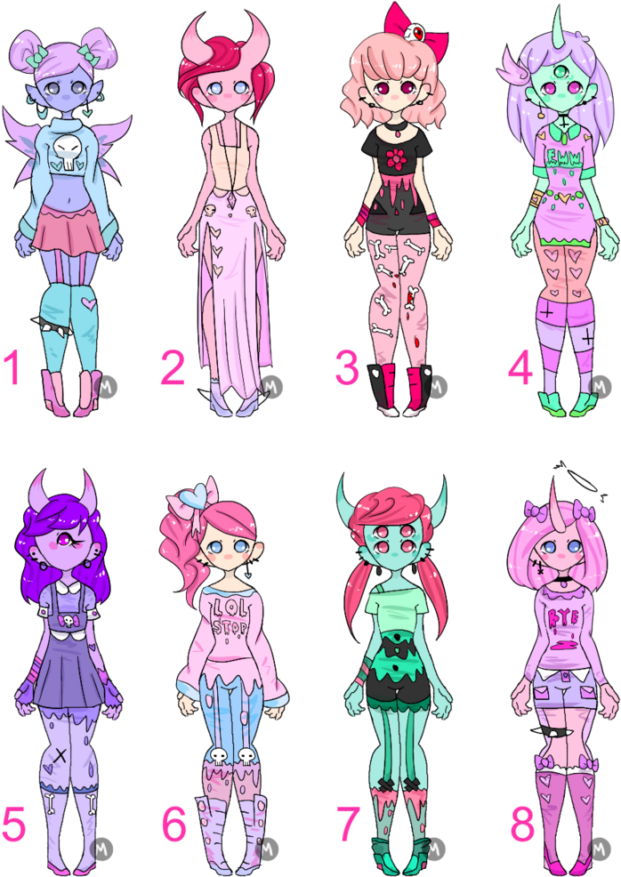 Alpaca Clipart Pastel Goth - Monster Girl Adopt - Png Download (758x1055), Png Download