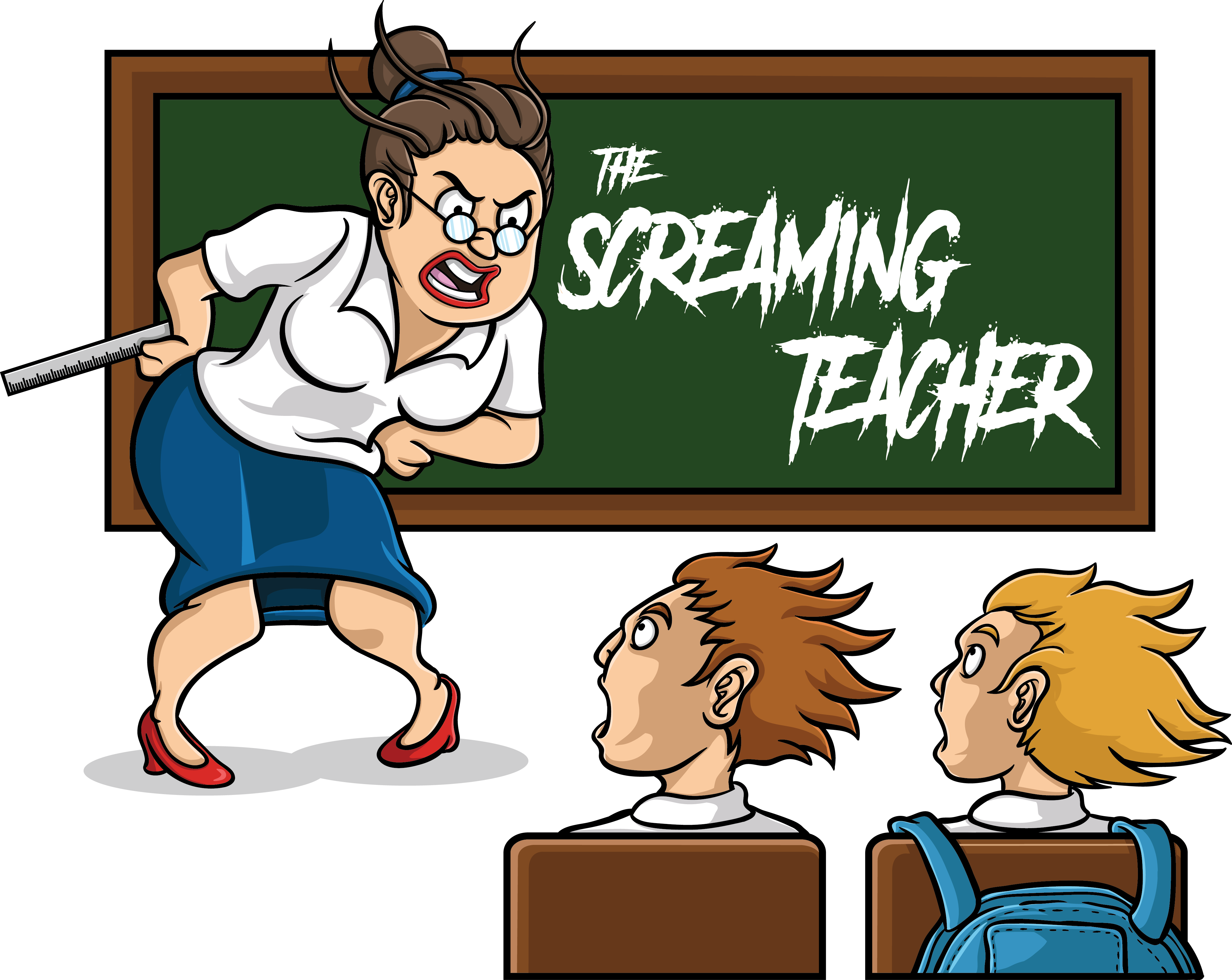 The Screaming Teacher - Teacher Screaming Clipart (4414x3511), Png Download
