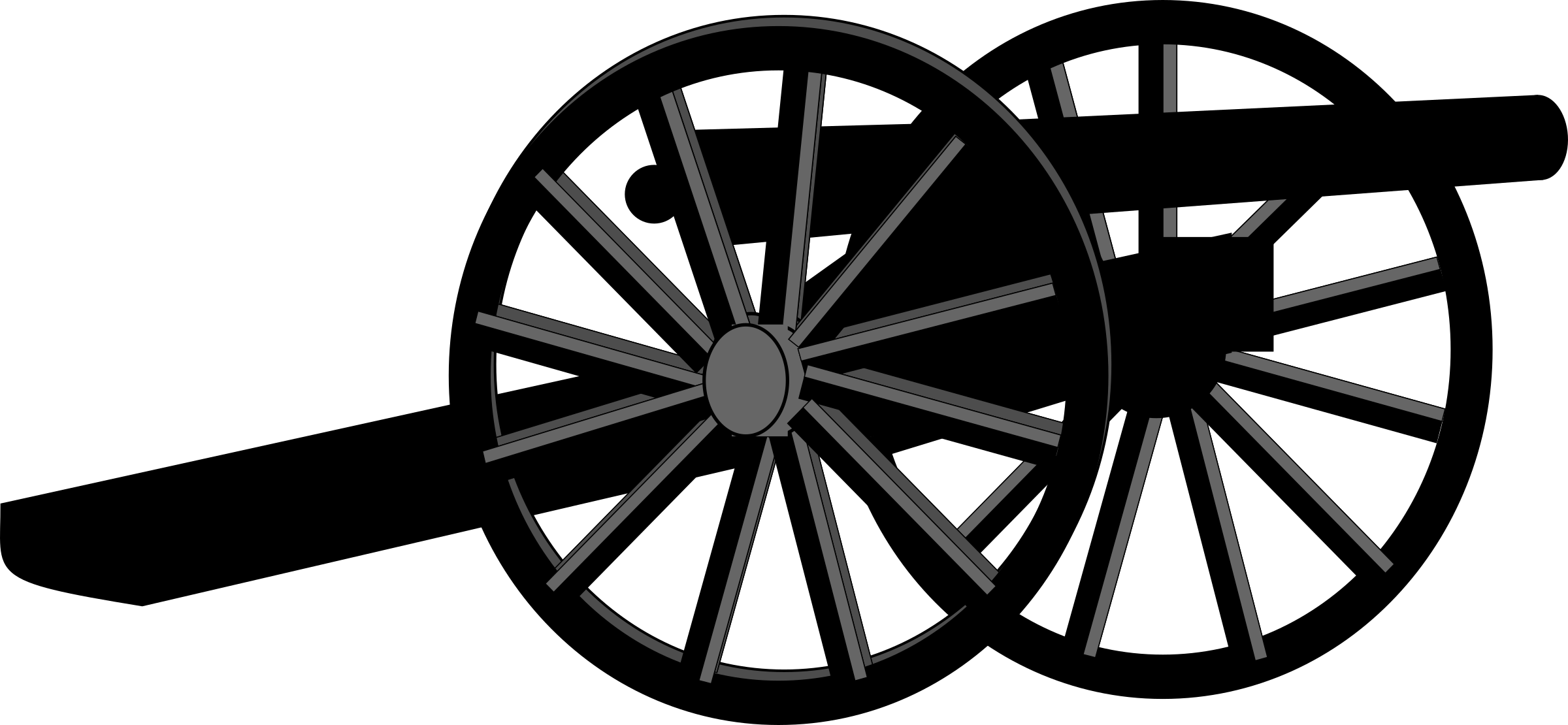 Civil War Clipart Old Cannon - Civil War Cannon Clipart - Png Download (2400x1110), Png Download