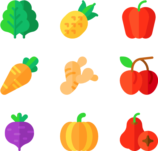 Fruits And Vegetables - Fruit Icon Png Clipart (600x564), Png Download