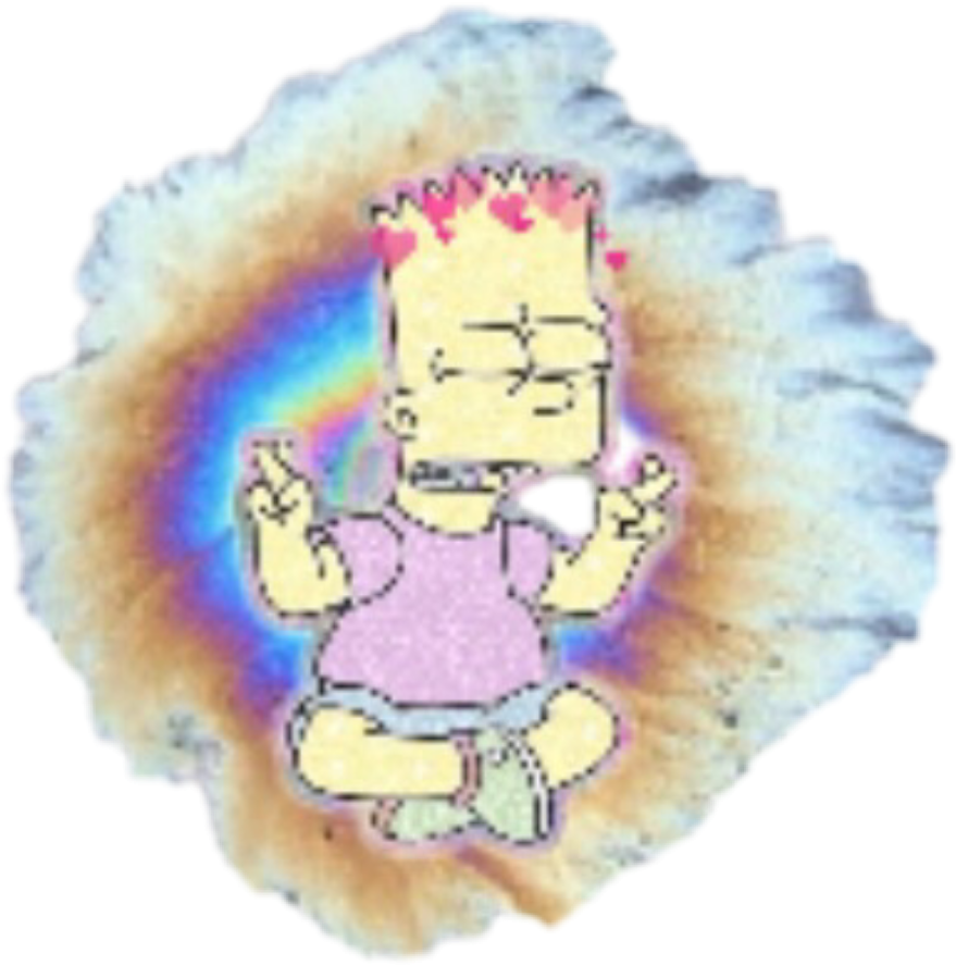 Bart Simpson Tumblr Sticker - Grunge Tumblr Pics Simpson Clipart (879x888), Png Download