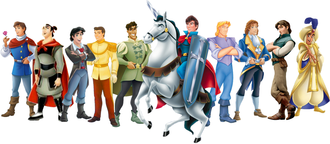 Snow White, Prince Wedding - All Of The Disney Prince Clipart (1172x519), Png Download