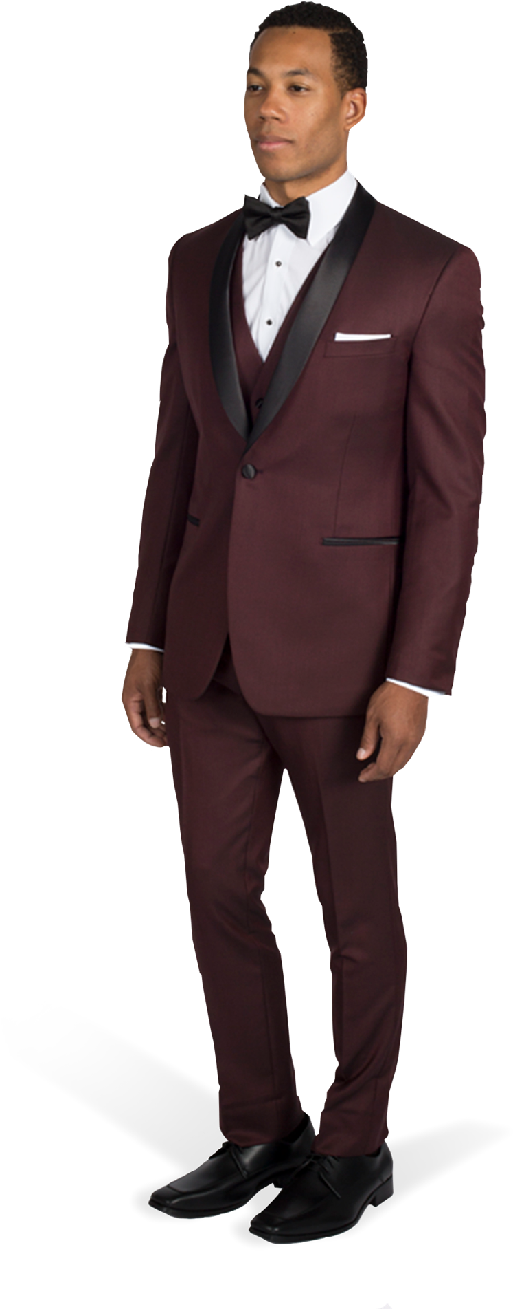 Burgundy Shawl Lapel Tuxedo - Mens Burgundy Tuxedo Rental Clipart (1188x1980), Png Download