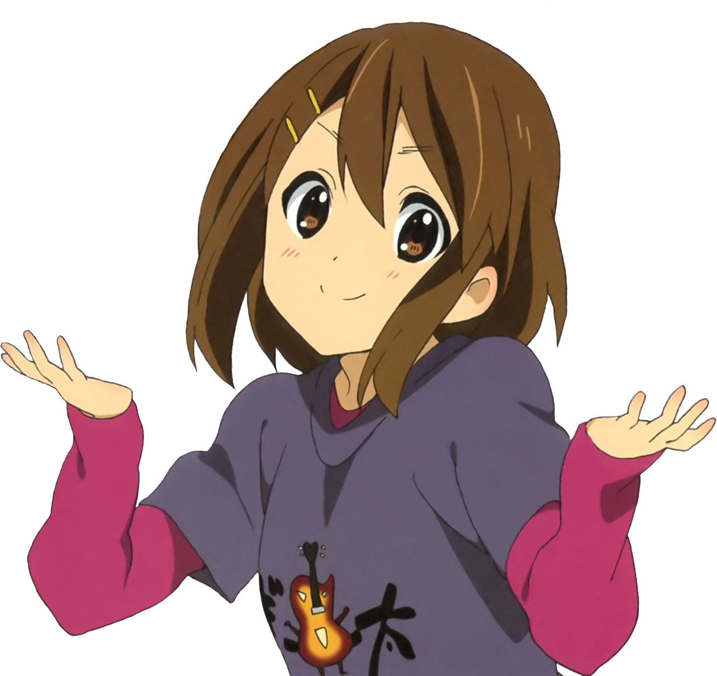 Shrug Yui Hirasawa Mio Akiyama Kon Anime Clipart Large Size Png