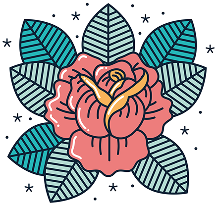 Rose Tattoos Flash - Tatuaje Tradicional Png Clipart (600x597), Png Download