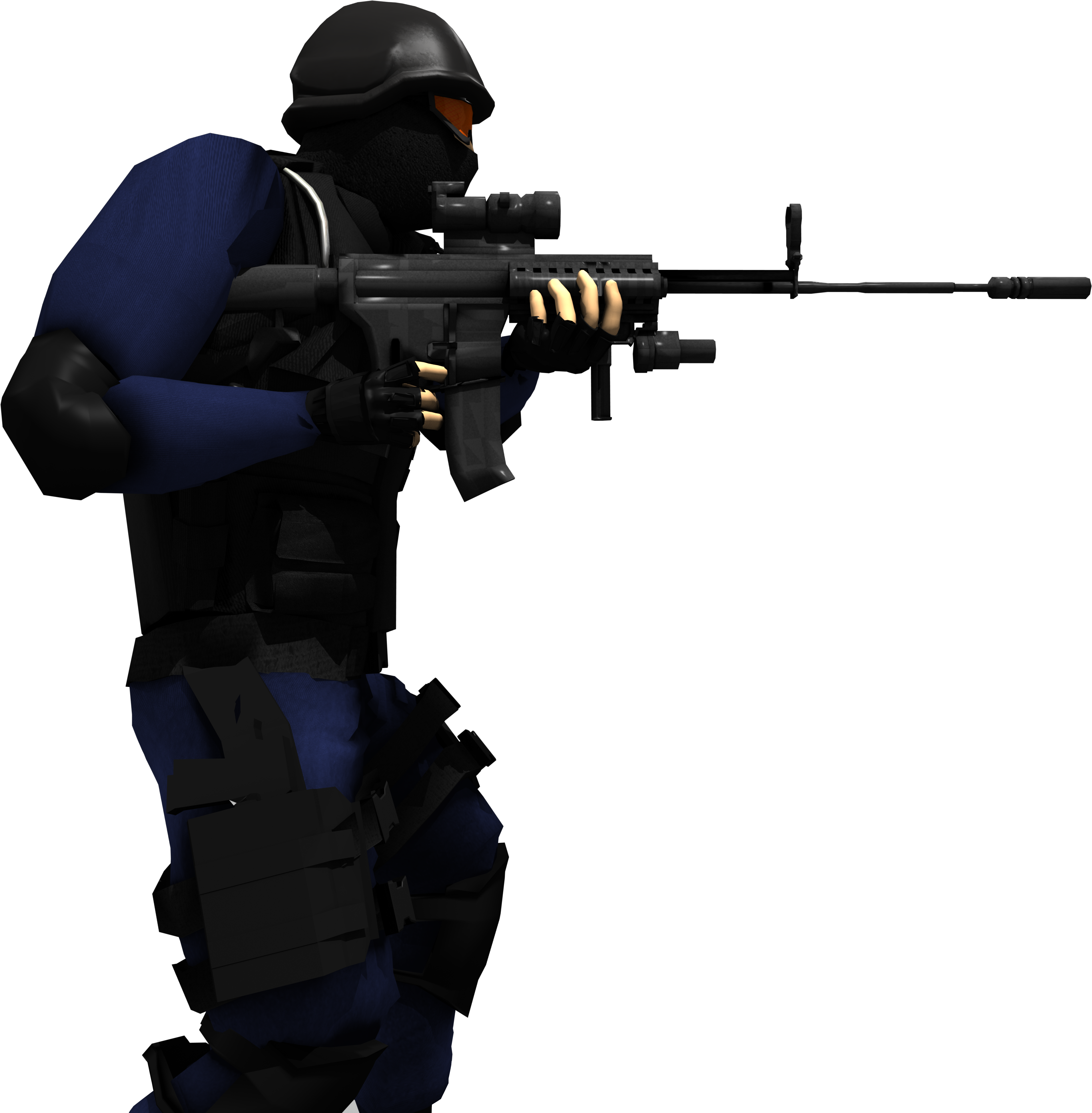 Swat Member 3d Model Blend - Free Swat 3d Model Clipart (3978x4156), Png Download