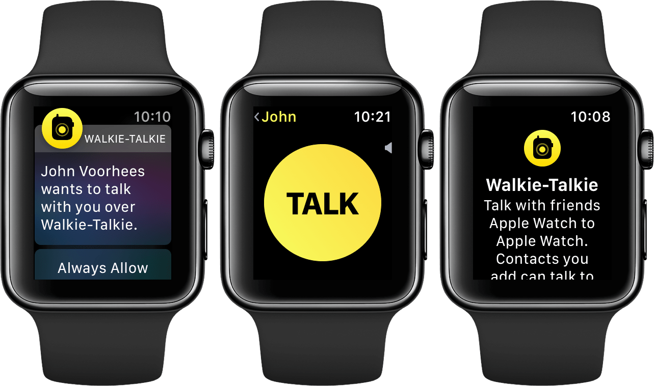 Brand New In Watchos 5, Walkie-talkie Joins The Short - Walkie Talkie Apple Watch Layout Clipart (1283x758), Png Download
