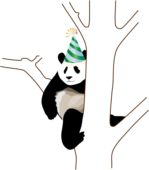 Panda On Tree Clipart - Png Download (522x594), Png Download