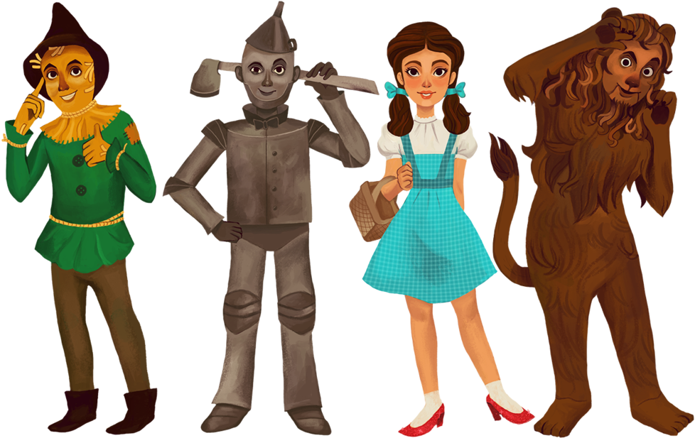Oz Cast By Meniomenio - Wizard Of Oz Characters Drawing Clipart (1024x650), Png Download