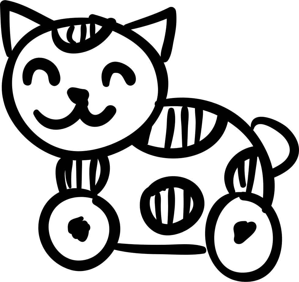 Cat Hand Drawn Toy Comments - Cat Icon Toys Clipart (980x924), Png Download