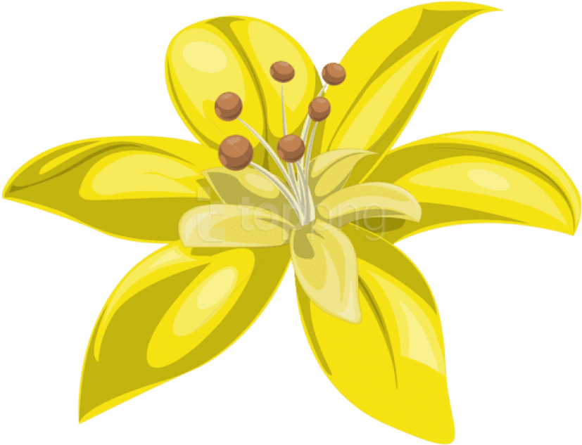 Free Png Download Yellow Flower Png Images Background - Clip Art Yellow Flower Png Transparent Png (850x648), Png Download