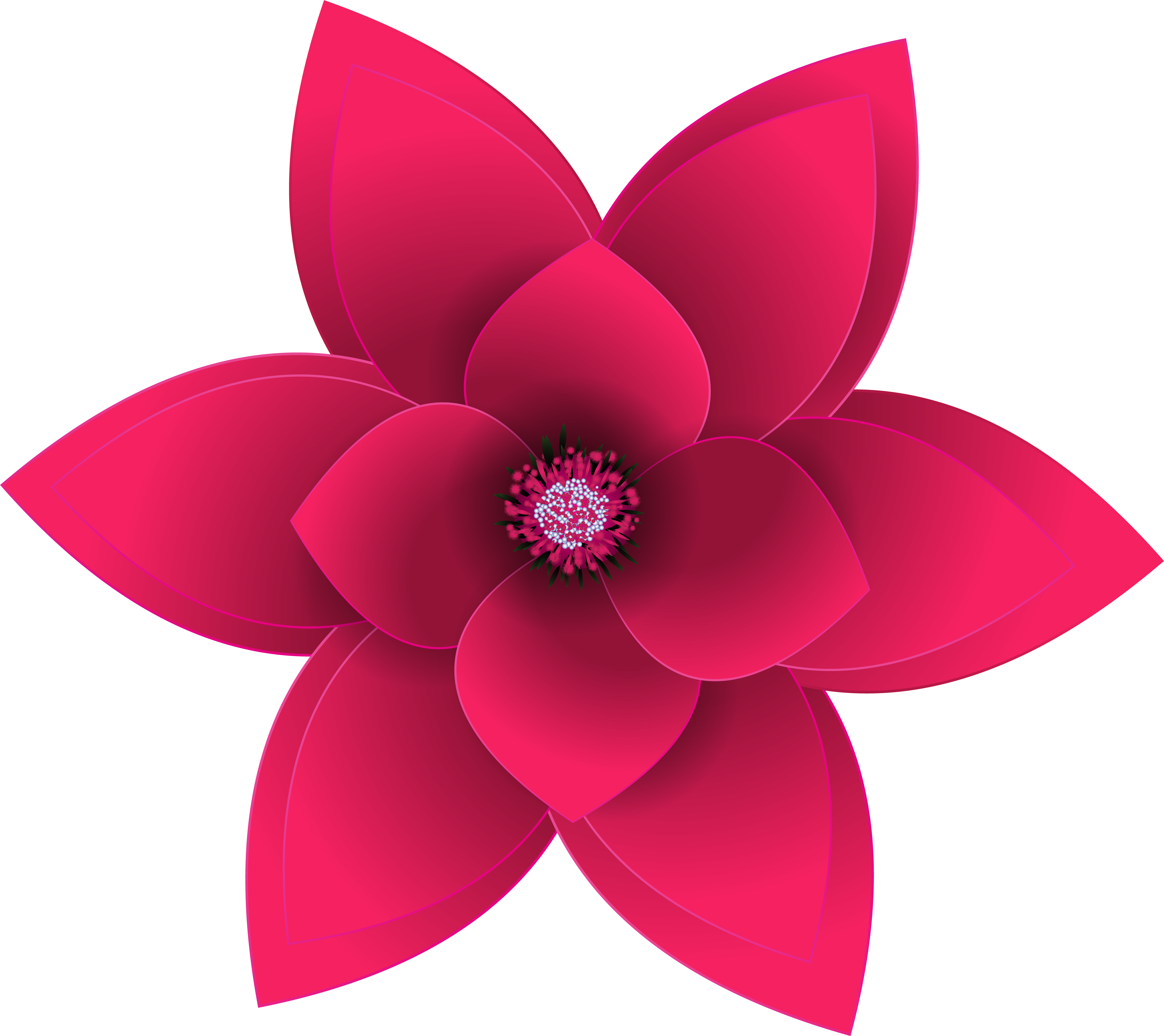 Red Flower Clipart 5 Petal Clipart - Png Download (8000x7123), Png Download