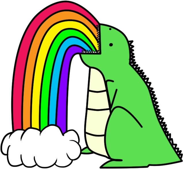 Unicornio Vomitando Arco Iris - Puking Rainbows Clipart (664x628), Png Download