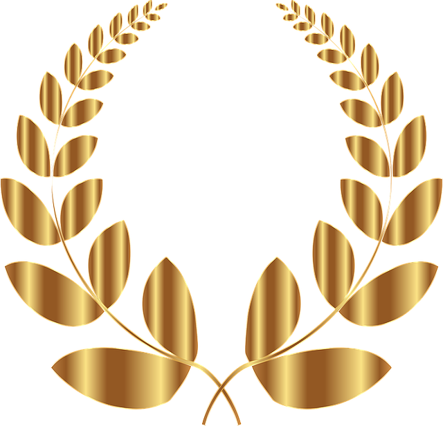 Laurel Wreath Gold Transparent Clipart (640x616), Png Download