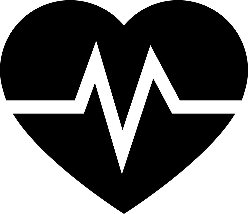 Heartbeat Svg Heart Drawing - Health Clipart Black And White - Png Download (980x846), Png Download