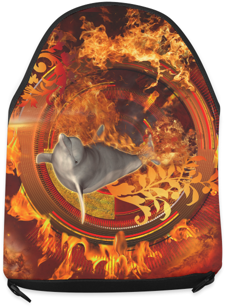 Funny Dolphin Jumping By A Fire Circle Crossbody Bag - Chair Clipart (800x800), Png Download