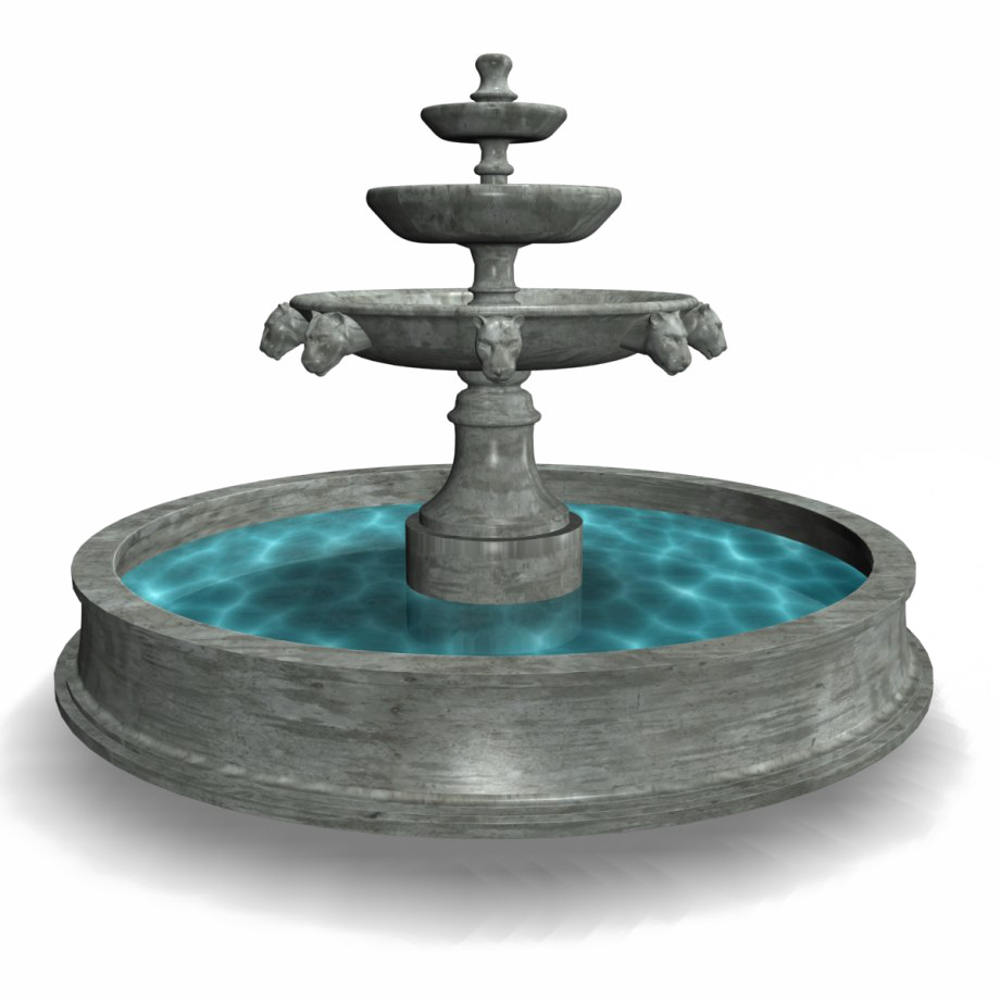 Fountain Png Photos - 3d Water Fountain Png Clipart (920x920), Png Download