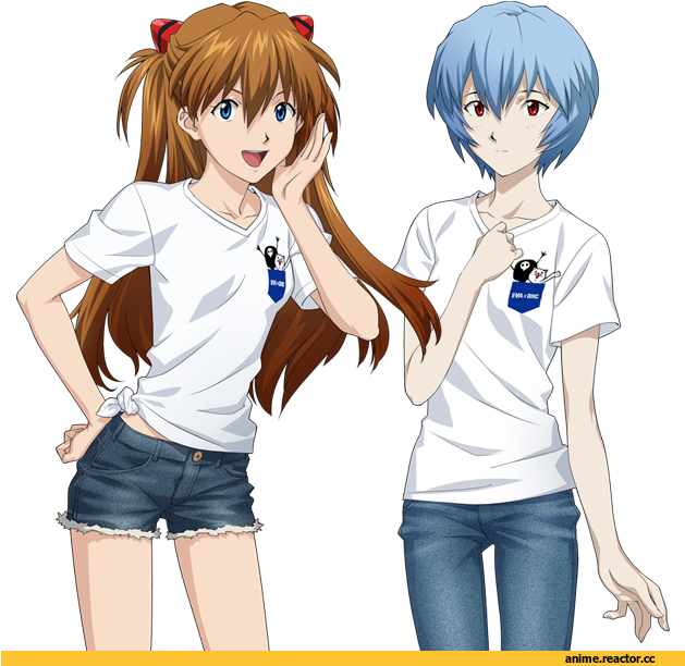 Asuka X Rei Clipart (628x619), Png Download