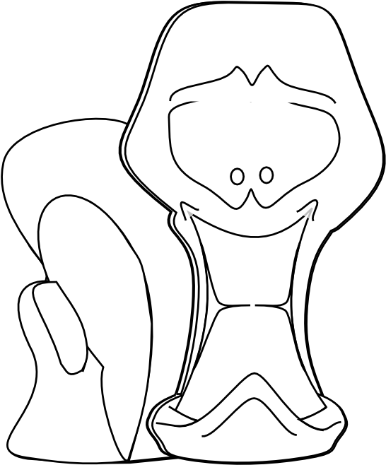 Worm 11 Black White Line Art Coloring Book Colouring - Line Art Clipart (555x668), Png Download